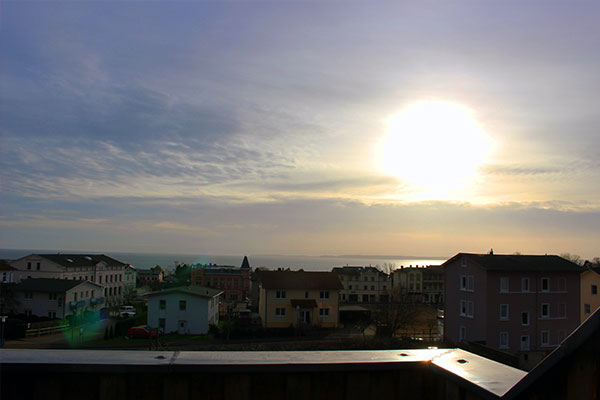 Aussicht vom Balkon auf die Ostsee.