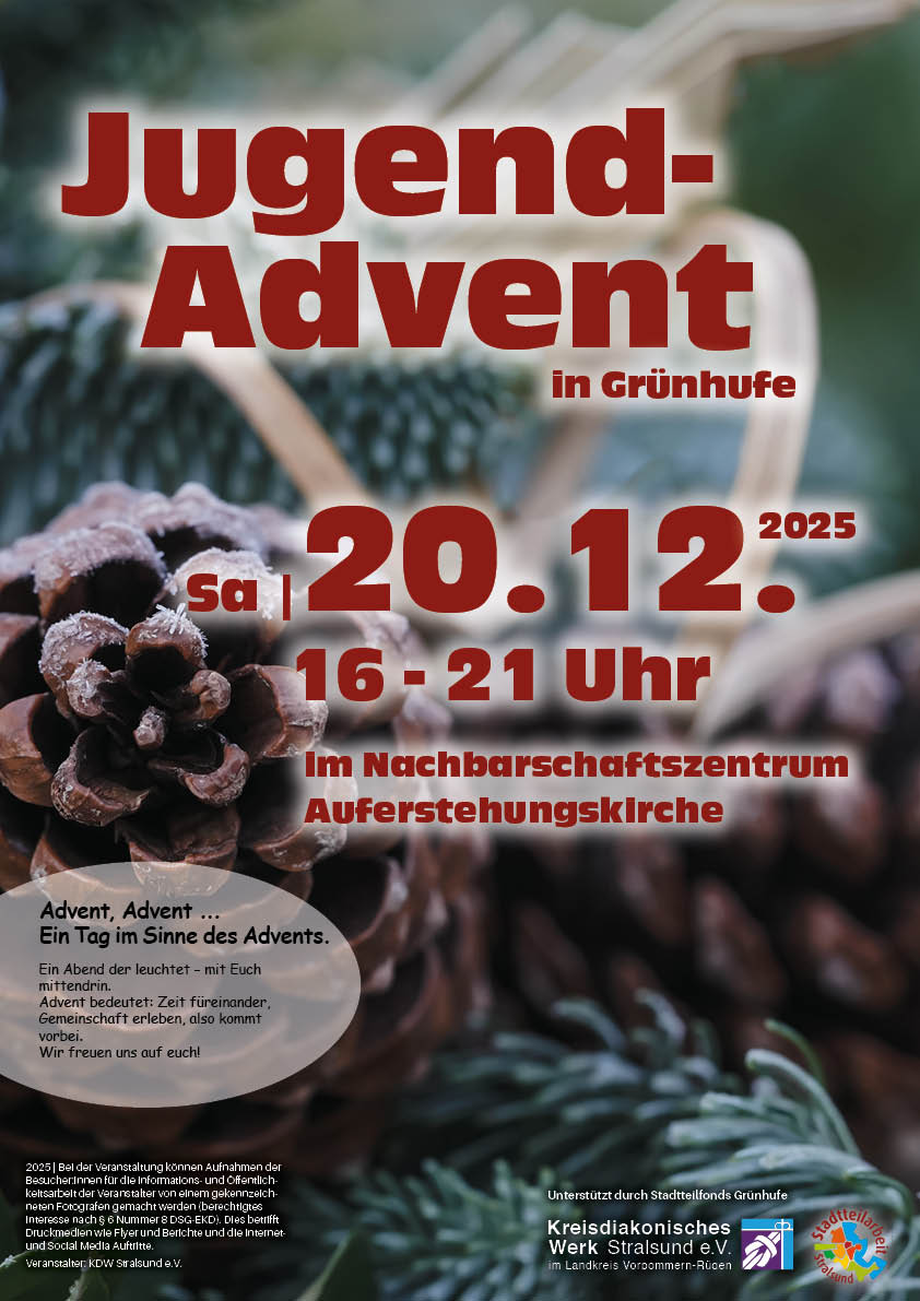 KDW Stralsund – Jugendadvent 2025 Plakat Jugendadvent in Grünhufe