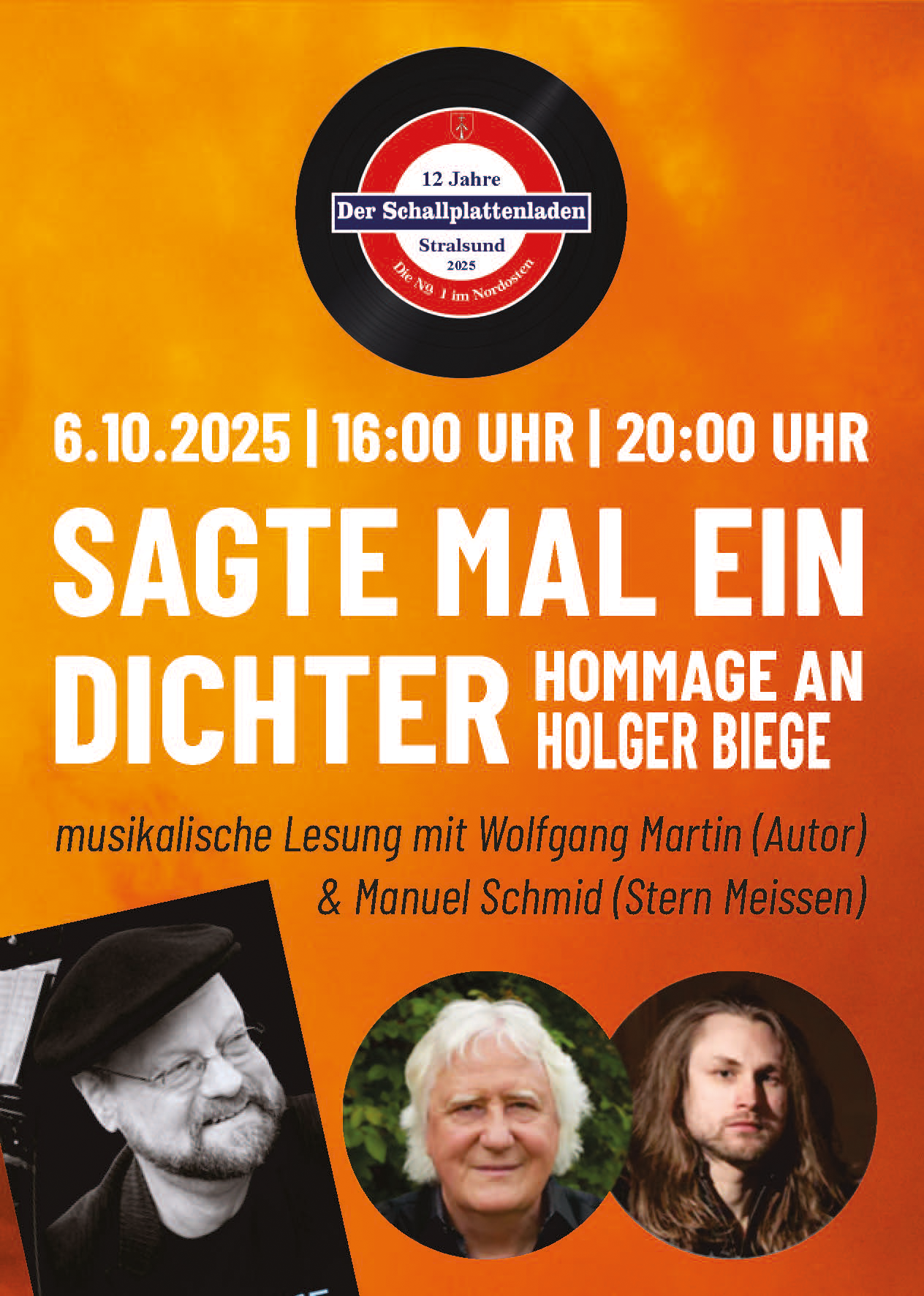 Flyer von Musikalischen Lesung - Eine Hommage an Holger Biege